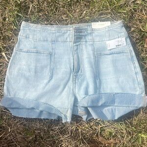 NWT Maurice’s Shorts Women’s 10 A-Line shorties Light Blue denim cotton jeans